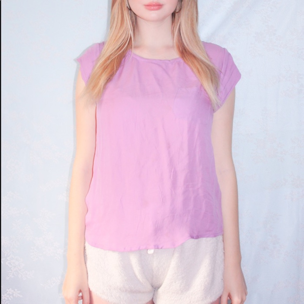 PURPLE LILAC SILK BLOUSE
